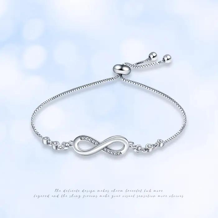 Bracelet réglable en argent Sterling 925 authentique pour femme