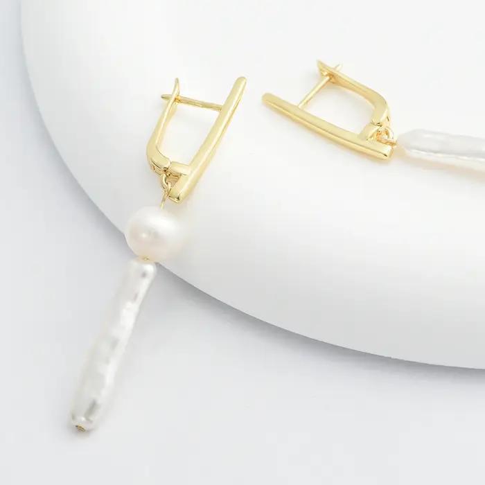 Crochets de boucle d'oreille anti-allergiques plaqués or 18 carats et rhodium pour femmes