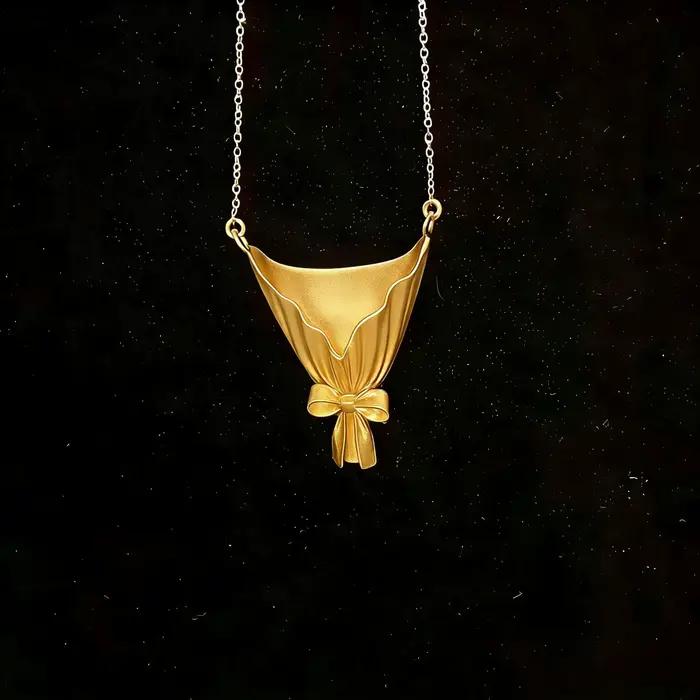 Collier pendentif élégant en forme de bouquet de fleurs pour femme, cadeau romantique tendance pour