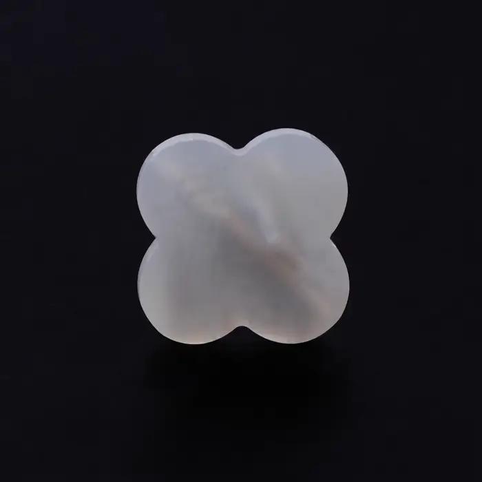 Perles de trèfle en forme de nacre, coquille blanche, 10mm, 14mm, coquille naturelle, Double plat