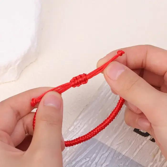 Bracelets porte-bonheur rouges faits à la main pour femmes et hommes