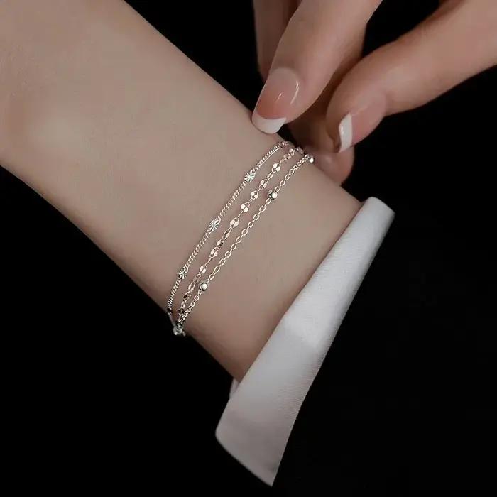 Bracelets de perles en argent Sterling 925 pour femmes