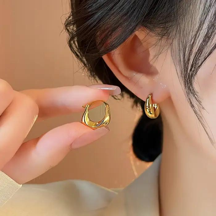 Boucles d'oreilles en argent Sterling 925 pour femmes, cercles ronds polyvalents, à la mode, pour prévenir les allergies, accessoires de bijoux, cadeaux