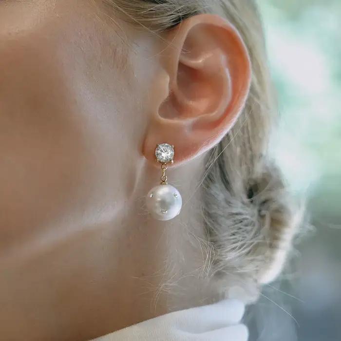 Youthway – boucles d'oreilles élégantes en imitation perle et Zircon pour femmes