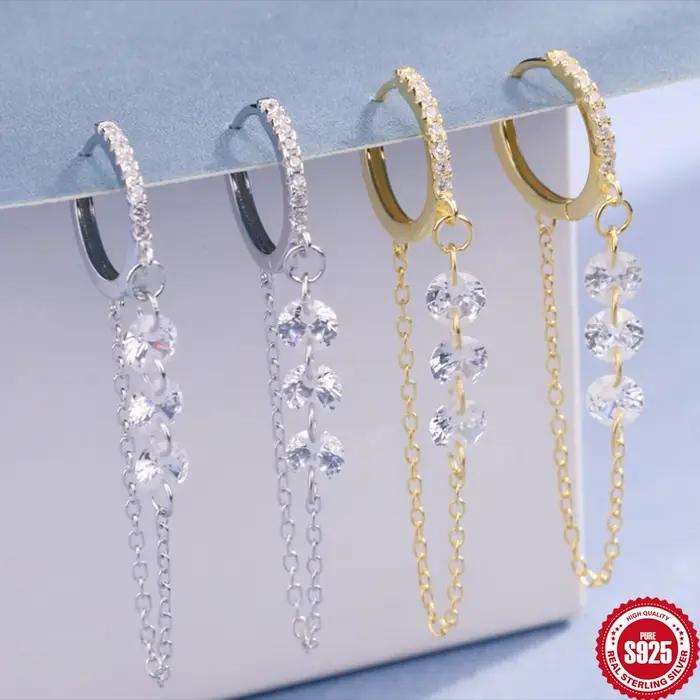 BOAKO – boucles d'oreilles rondes à pampilles en argent Sterling 925