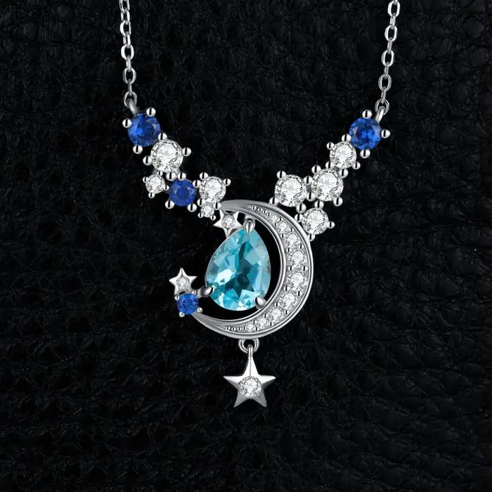 JewelpopPalace-Collier en argent regardé 925 avec pendentif pour femme
