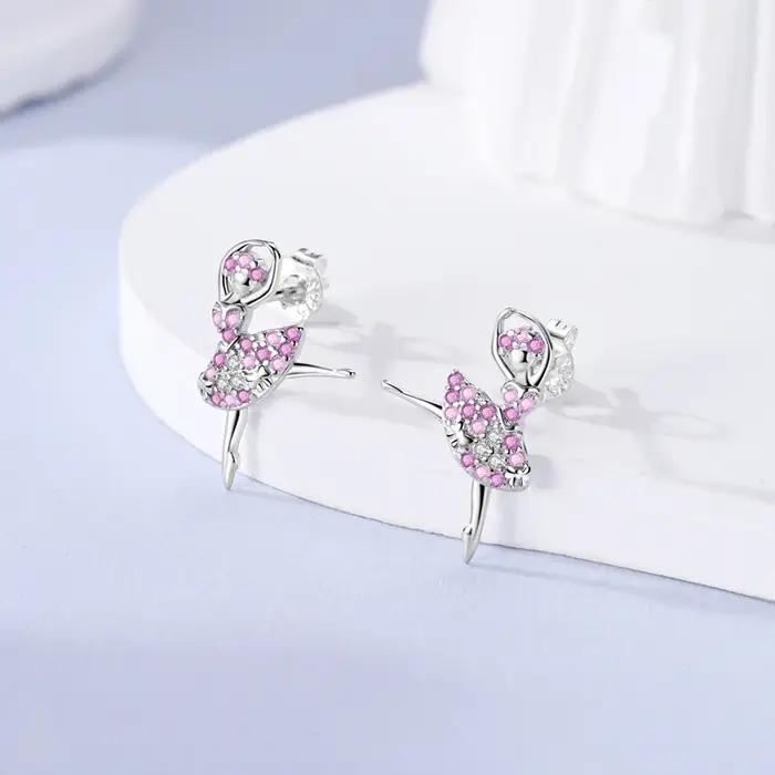 Boucles d'oreilles Style ballerine en argent Sterling 925