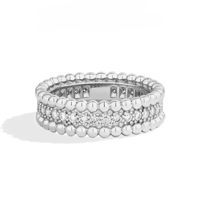Bague classique plaquée argent 925 pour femmes - Bijou simple en zircon pour un usage quotidien et des cadeaux commémoratifs