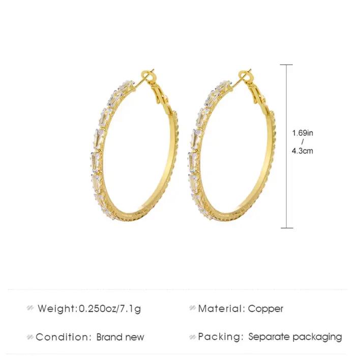 Marque de luxe plein cristal exagérer grandes boucles d'oreilles rondes pour les femmes exquise Enfashion Zircon corée boucle d'oreille mariée bijoux