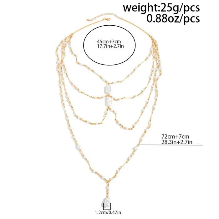 Collier Y en perles baroques tendance