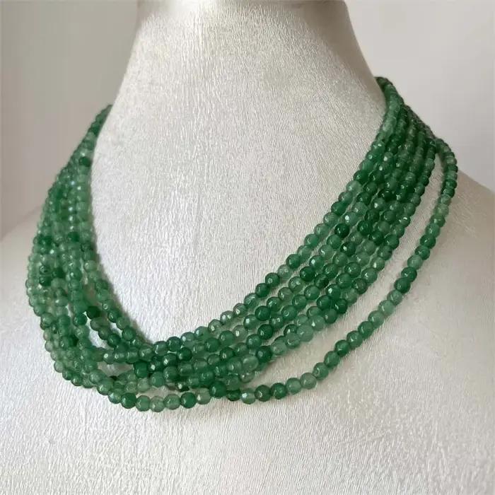Collier émeraude verte brésilienne à facettes