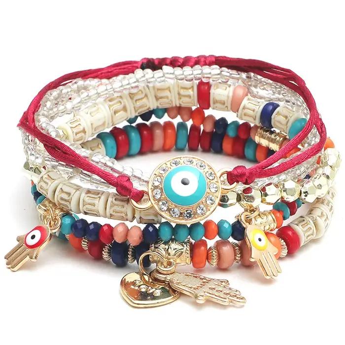 Ensemble de bracelets bohème mauvais œil pour femmes