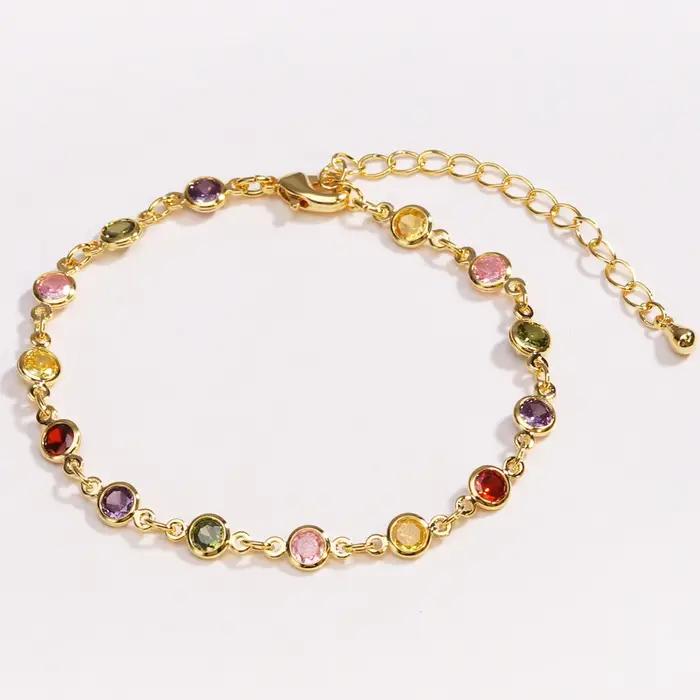 Bracelet de perles de strass colorées pour femmes