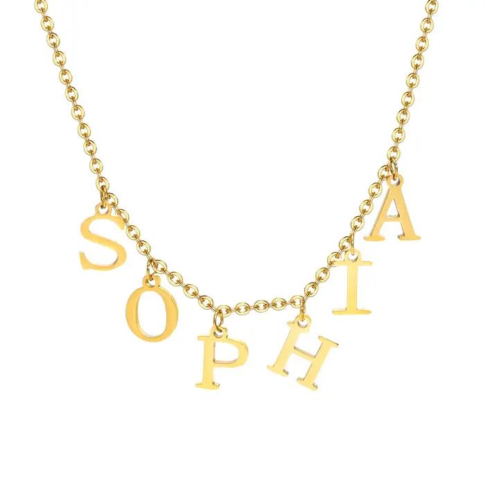 Collier initial personnalisé avec nom personnalisé, pendentif de collier avec lettres à breloques po