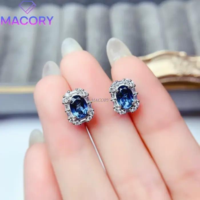 Nouvelle collection de bijoux de luxe en argent sterling 925 avec topaze bleue de Londres naturelle,