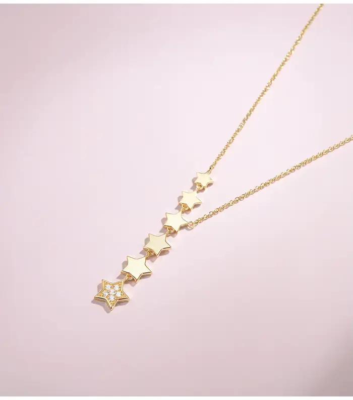 XIYANIKE 316L acier inoxydable étoiles Zircon colliers breloques chaîne