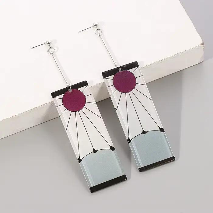 Boucles d'oreilles en acrylique Anime populaires, boucles d'oreilles Tanjiro pour femmes et hommes