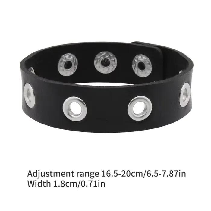 Bracelet Edgy Punk Goth en cuir PU avec design minimaliste et couleurs audacieuses pour femmes, parfait pour les occasions spéciales et les tenues décontractées
