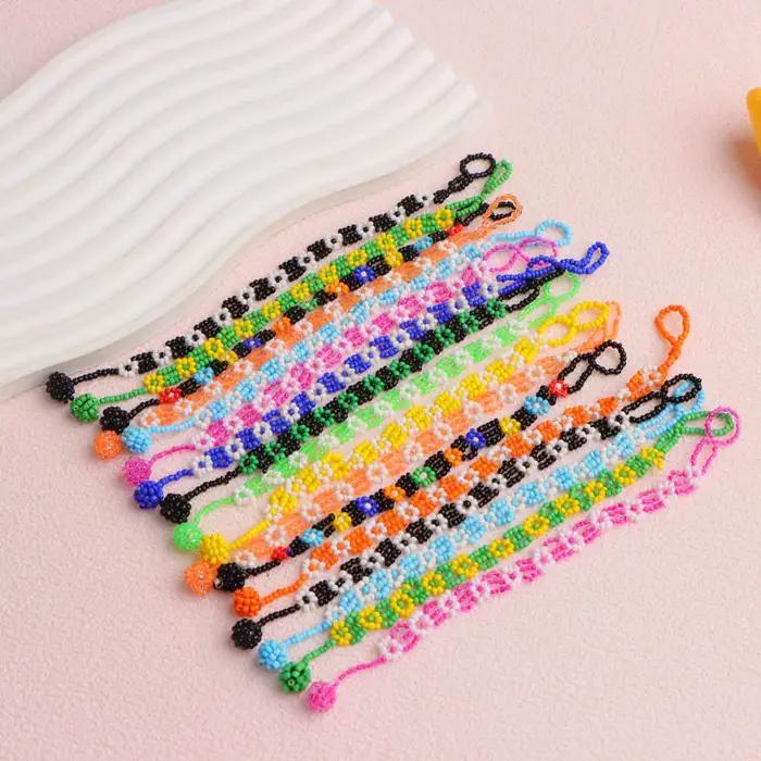 Bracelets multicolores en perles de pop-corn pour femmes