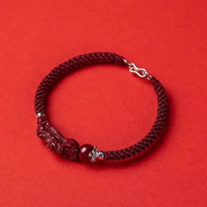 Kirin Blessed-Bracelet en ULrouge pour homme et femme, tissé à la main, bonne ULà main porte-bonheur