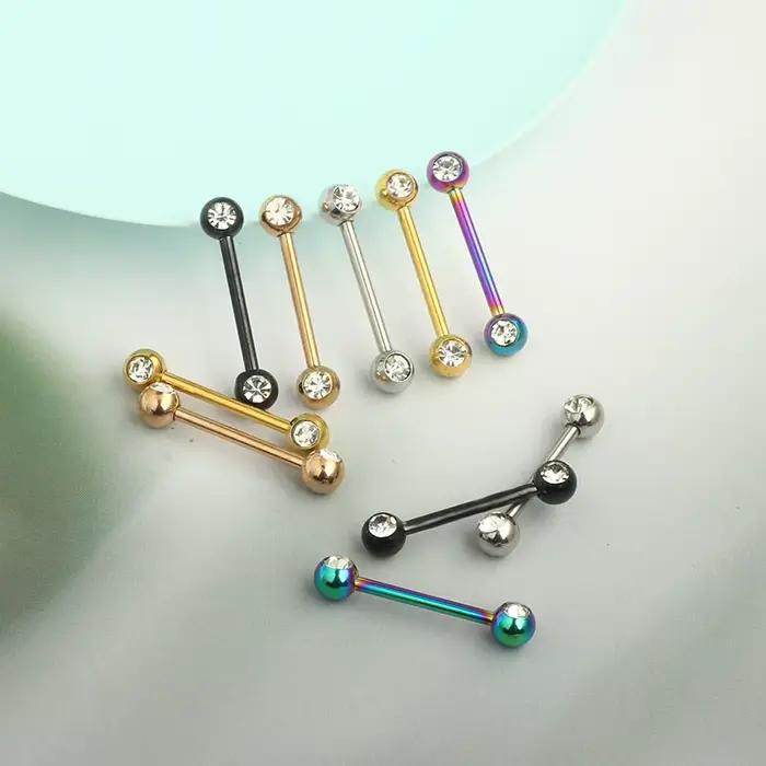 Anneaux de téton en acier inoxydable doré plaqué argent plaqué rhodium imitation bijoux piercing pour femmes occasions spéciales romantiques