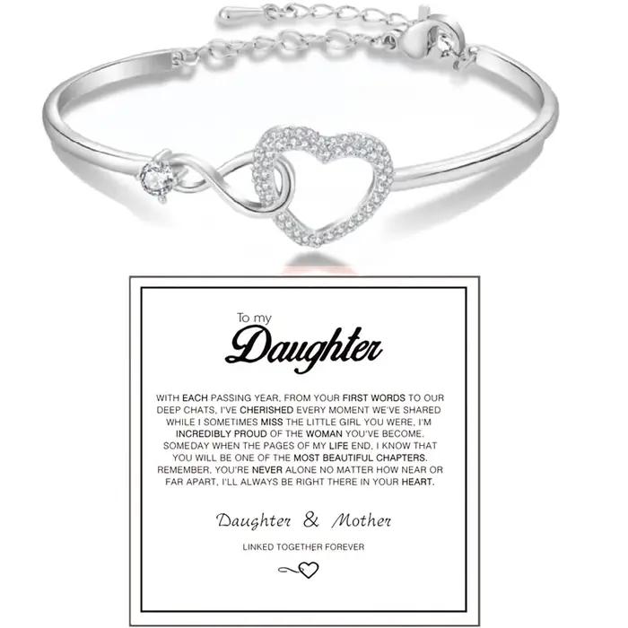Infinity Forever Love Heart Bracelets de maman Zircon cubique cadeau inspirant à ma fille pour toujo