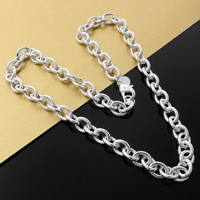 Collier en argent Sterling 925 pour hommes et femmes, marques populaires de haute qualité, chaîne à