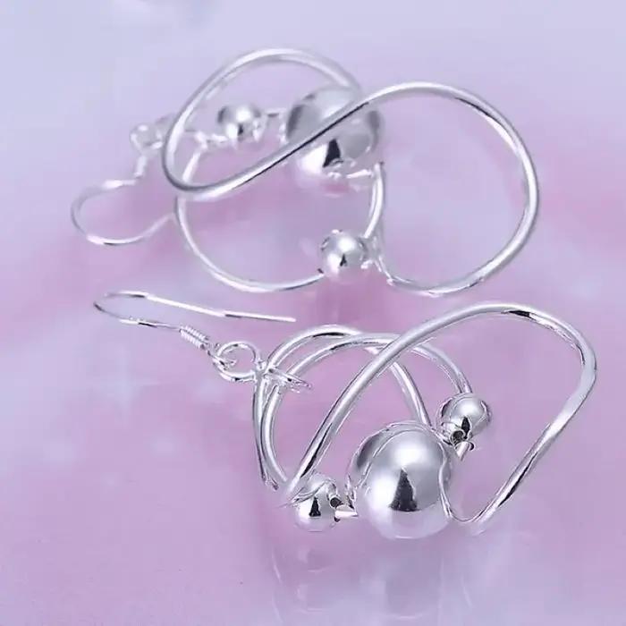 Boucles d'oreilles en argent sterling 925 pour femmes, design géométrique, élégantes et sophistiquées pour mariage et occasions spéciales