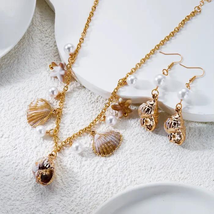 Parure de bijoux bohème thème océan pour femme