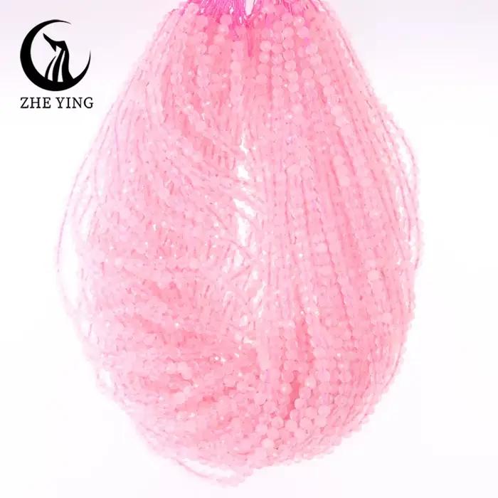 Perles de pierre précieuse en quartz rose 100% naturel, 4 mm, perles rondes facettées, pour la fabrication de bracelets, colliers et boucles d'oreilles