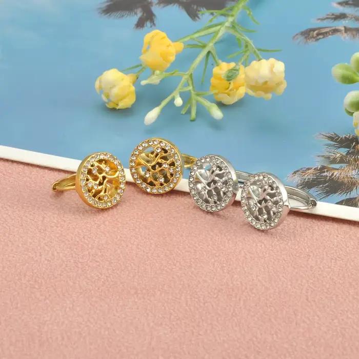 JeeMango – boucles d'oreilles arbre de vie pour femmes, en acier inoxydable 316L, Zircon, haute qualité, bijoux de mariage, cadeau de fête, E25126
