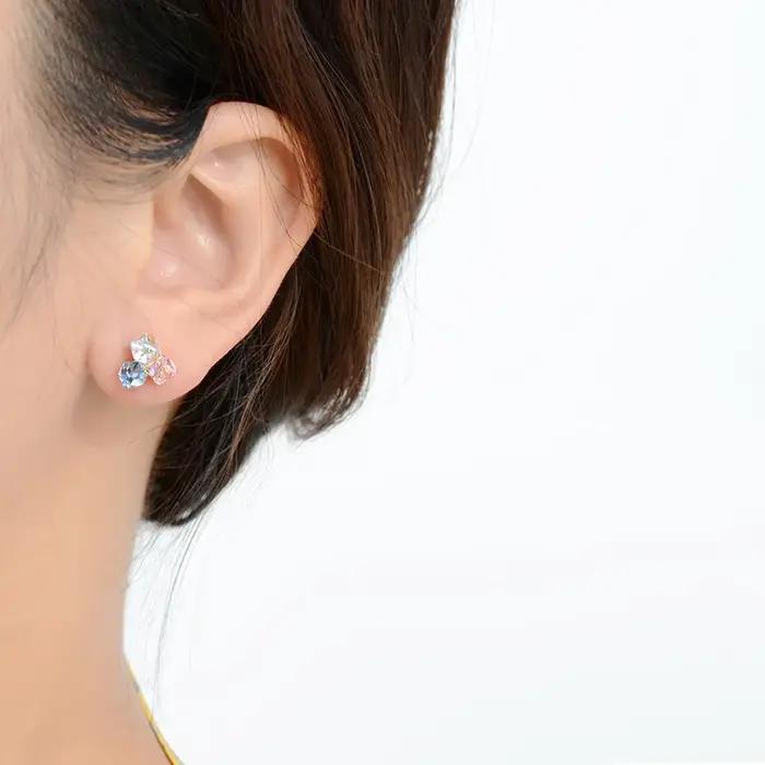 Boucles d'Oreilles Délicates en Clip, Boîte Géométrique, Élégantes, pour Femme