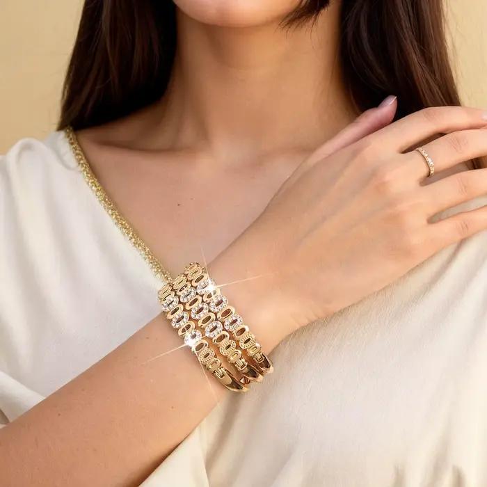 Bracelet marocain pour femmes, bijoux de mariée du moyen-orient incrustés de strass, cadeau de festival de style bohème