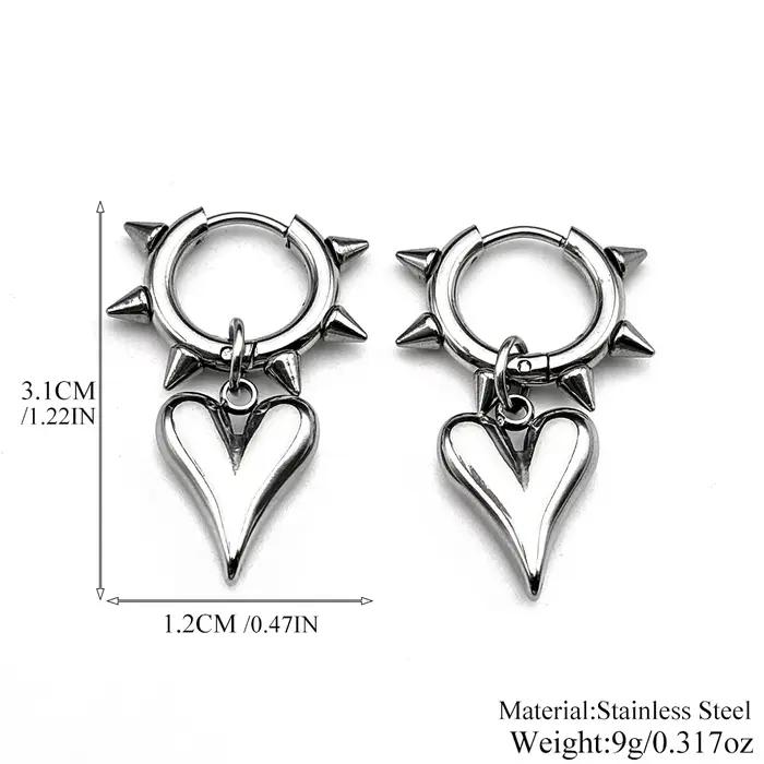 Boucles d'oreilles créoles asymétriques Cœur Éclair