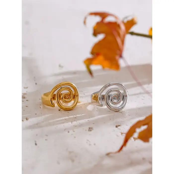 Yhpup-Bague de la série ChimConch Ocean pour femme, bijoux de doigt en or véritable, sweat-shirts plaqués, accessoires de charme, compte tenu de la mode, taille 6789