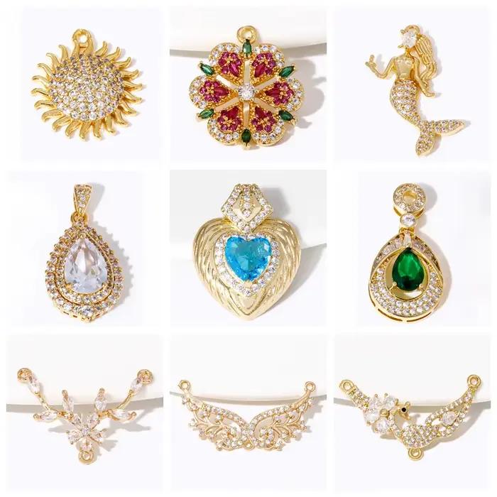 Pendentifs à breloques papillon en cristal clair plaqué or 18 carats
