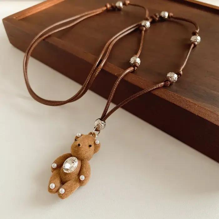 Colliers avec pendentif ours en peluche pour femmes