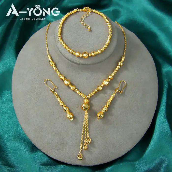 Ensemble de bijoux de luxe en perles plaquées or dubaï