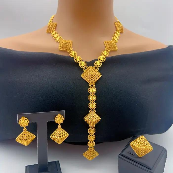 Ensemble de bijoux plaqué or 24 carats du Nigeria pour femmes