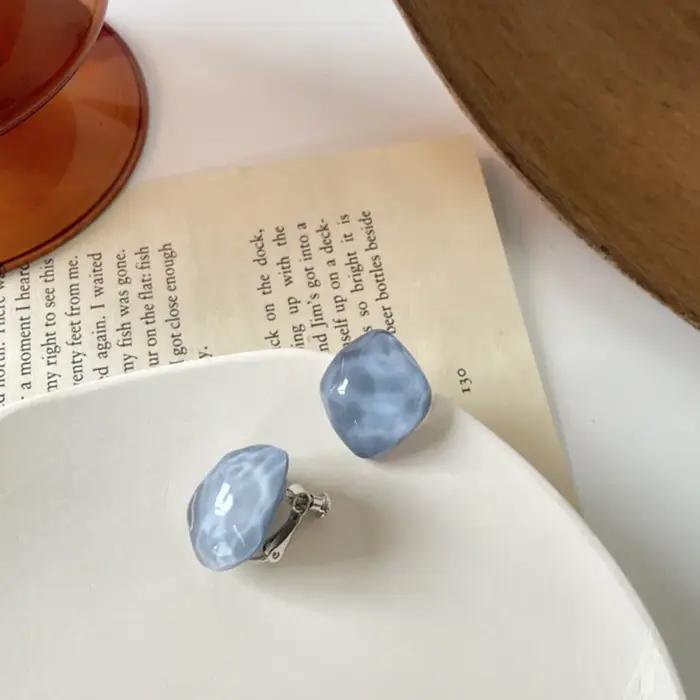 Boucles d'oreilles à clipser élégantes en résine, spirales, sans perçage, pour usage quotidien, cade