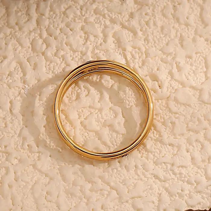 Bague minimaliste en Zircon rond Double couche