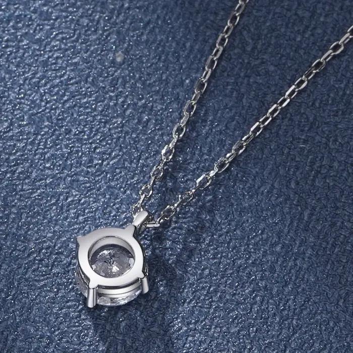 Neequer1CT-Collier pendentif en véritable moissanite pour femme