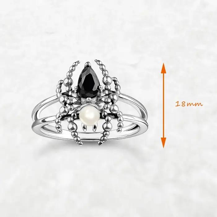 Bague Romance Araignée en argent sterling 925 sertie de zirconium blanc pour femmes occasions spéciales romantiques et fantaisie