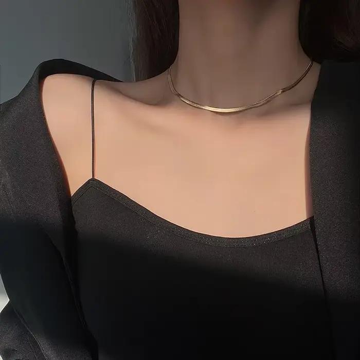 Collier Ras du Cou en Argent Sterling 925 Plaqué Or pour Femme, Bijoux de Luxe à la Mode, Cadeaux de ix