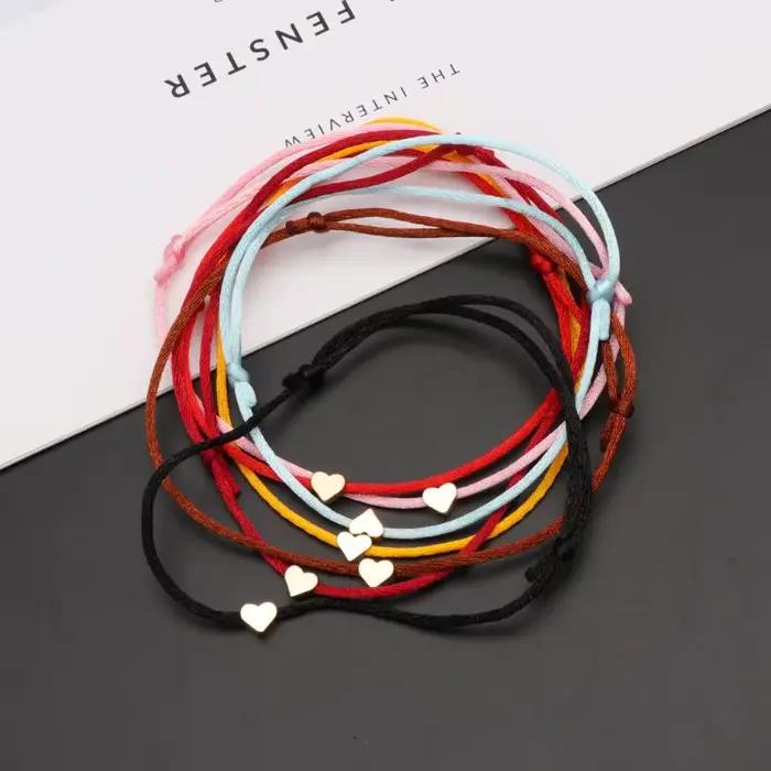 Bracelets à breloques coeur d'amour pour hommes et femmes