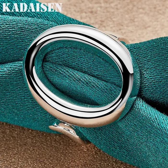 Bague ovale réglable en argent Sterling 925 pour femmes