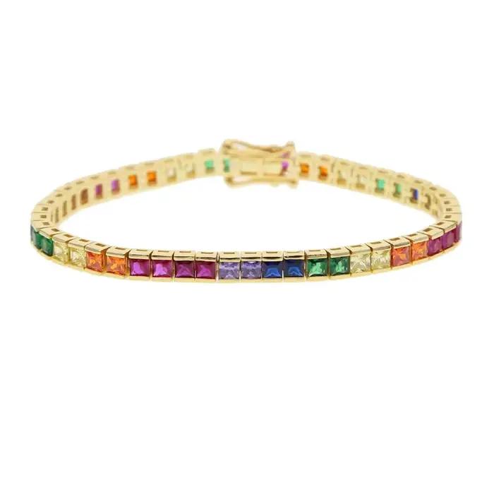 Bracelet Géométrique Arc-en-Ciel en Clip pour Femme
