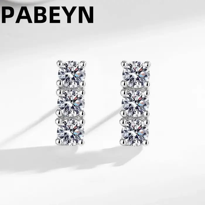 Ensemble de bijoux en argent Sterling 925 avec collier et boucles d'oreilles en diamant, ensemble de
