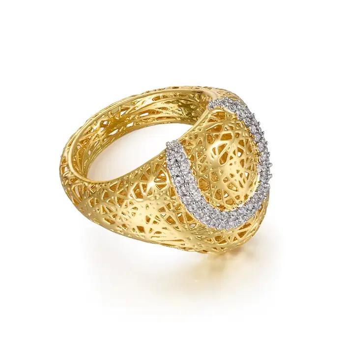 IVOG – bague Design en forme de U en Zircon brillant pour femmes, bague de luxe ajourée, bijoux à la
