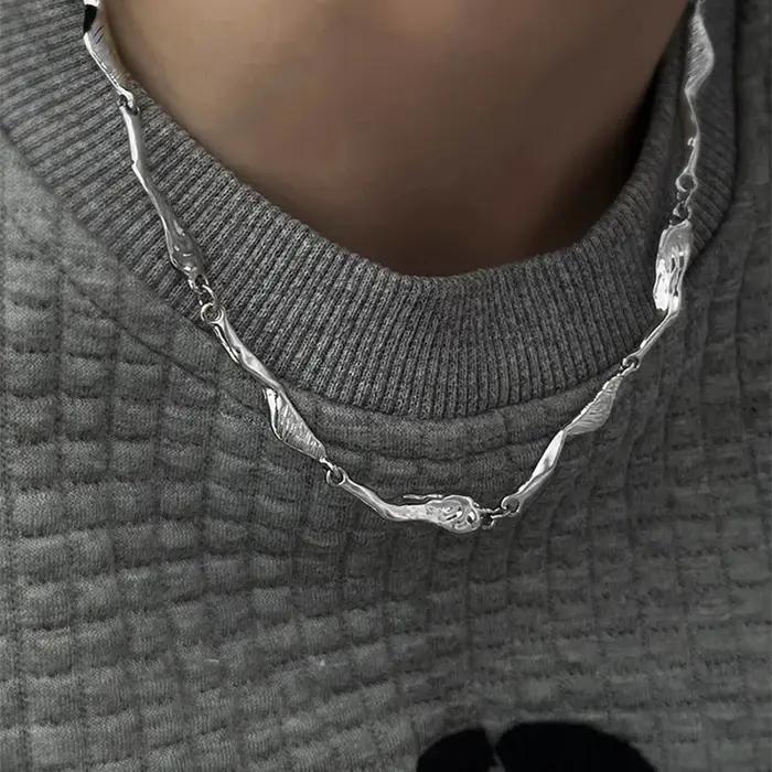 Collier chaîne en Zircon irrégulier Kpop coréen pour femmes